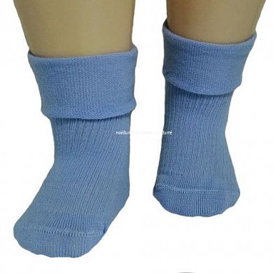 RuSocks носки детские однотонные с отворотом голубые Д-107 в Волжском